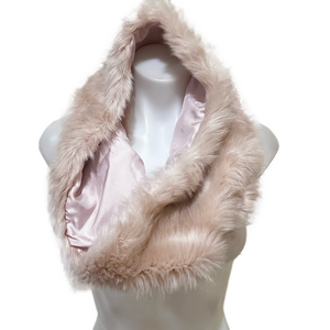 Express tan faux fur feminine infinity scarf